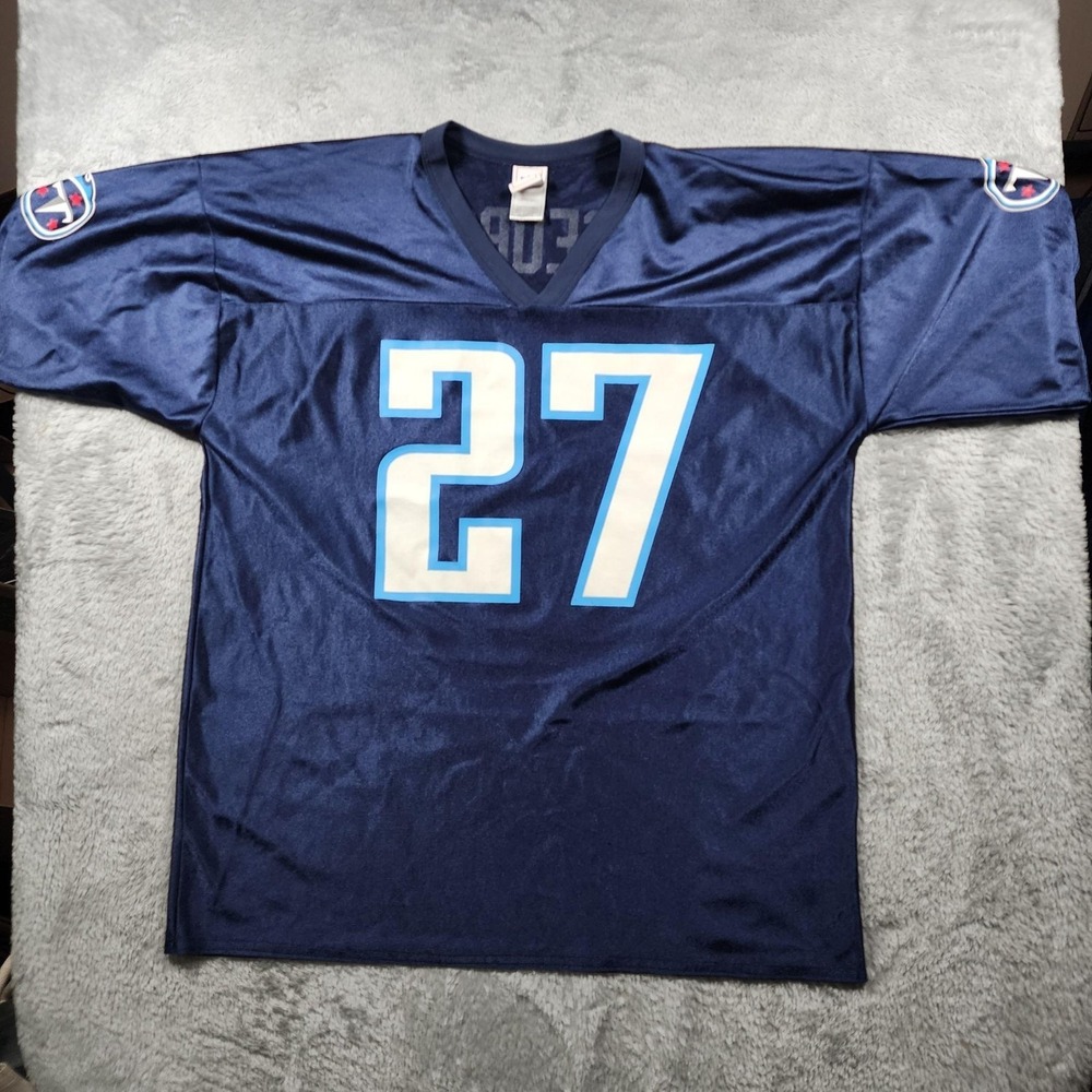 VINTAGE Tennessee Titans Jersey Mens XL Blue NFL Football Eddie George 27